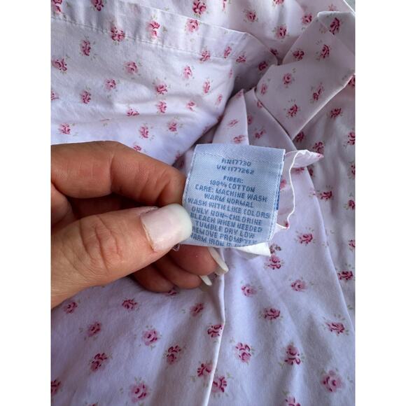 Simply Shabby Chic TWIN FLAT & FITTED Sheet Pink Roses MON AMI Cotton EUC - Picture 4 of 4